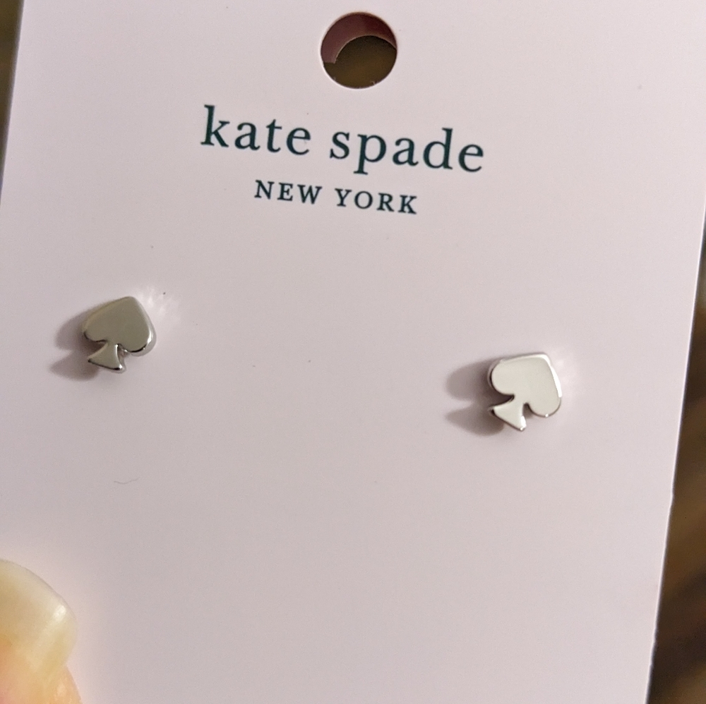 Kate Spade Silver Signature Spade Stud Earrings